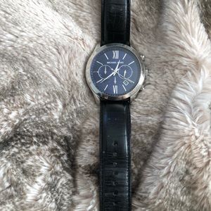 Men’s genuine leather black MK watch